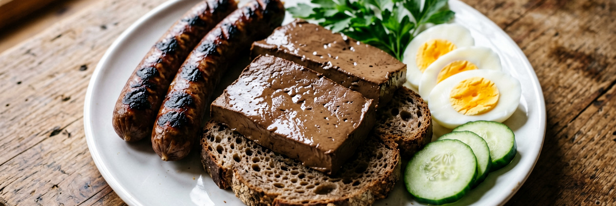 Ливерные колбасы, хлеба, паштеты