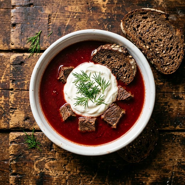 Деревенский борщ с фермерской говядиной