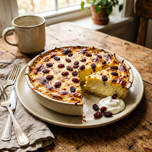 Творожная запеканка с изюмом